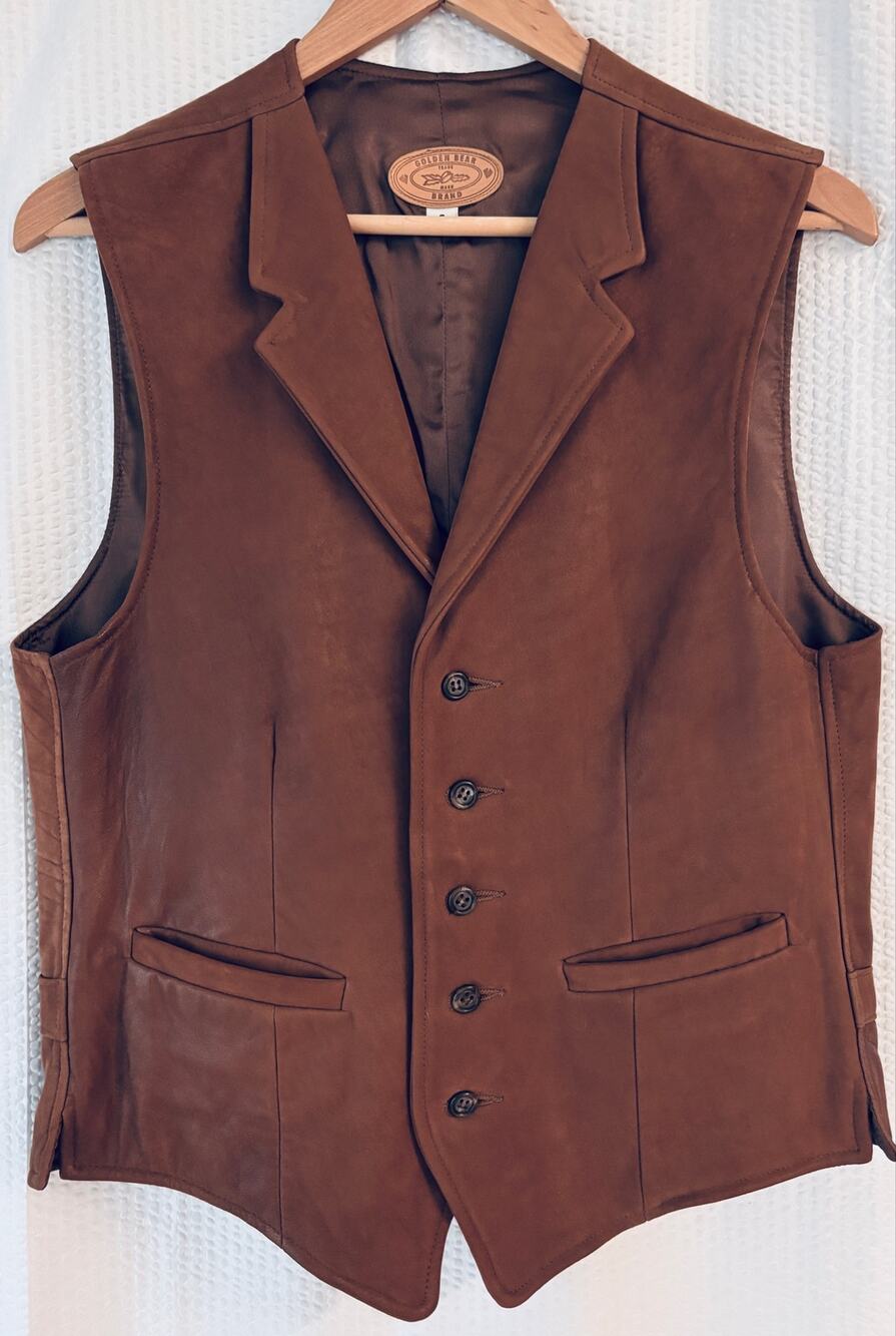 Vintage Golden Bear Women’s Small Brown Leather Vest Western Cowgirl  USA